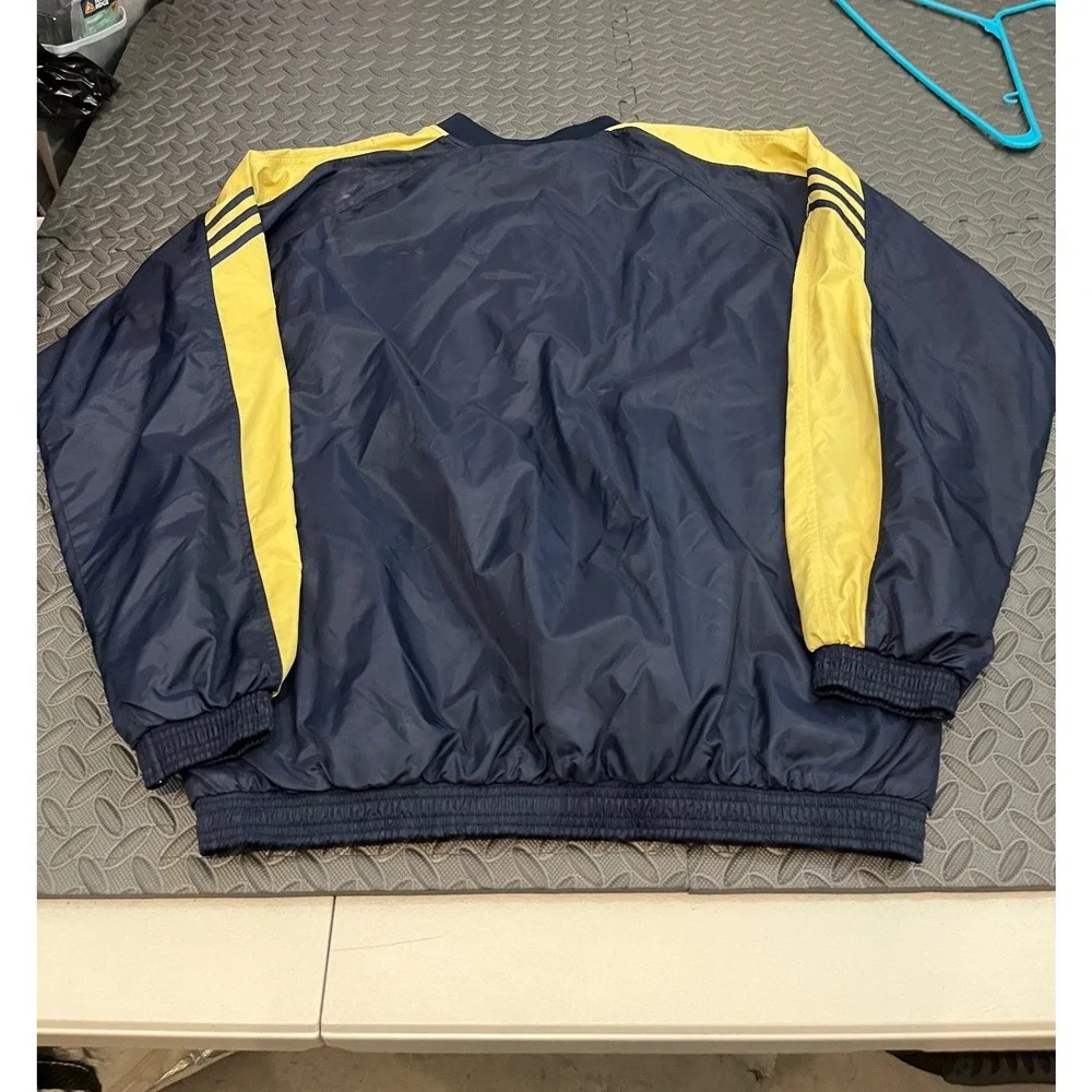 Adidas Windbreaker Mens L Navy Notre Dame Fighting Irish Pullover V-Neck Jacket